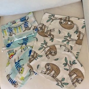 2 NWOT Swaddle and hat sets!